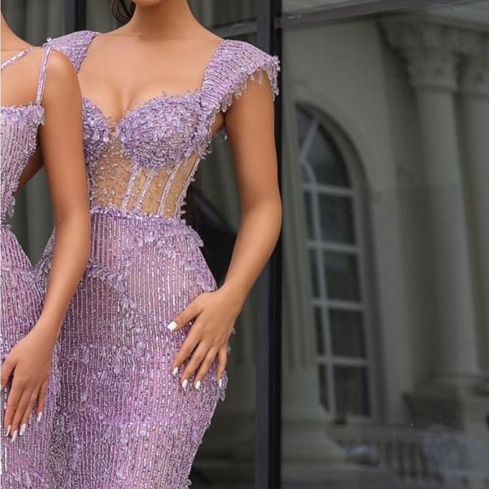 Elegant Lavender Sequin Gown